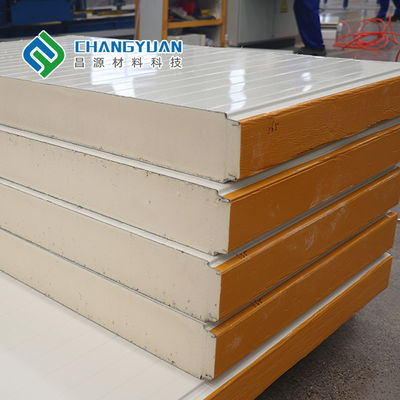 Bảng điều khiển tường PU Sandwich bền bỉ Bảng điều khiển bánh sandwich chống ăn mòn Polyurethane