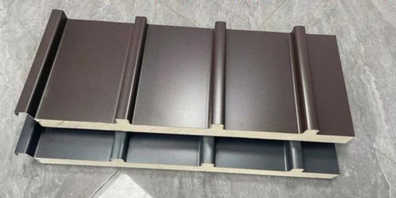 Cấu trúc bánh sandwich chống cháy PU bánh sandwich mái với B1/B2 Fire Rating Great Wall Panels