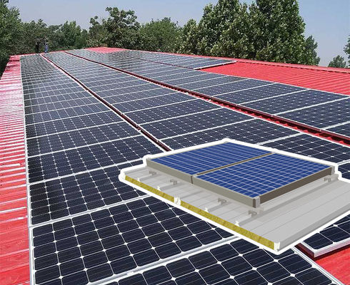Có chống cháy 75mm Photovoltaic Roof Panel cho các giải pháp mái nhà bền vững và thân thiện với môi trường